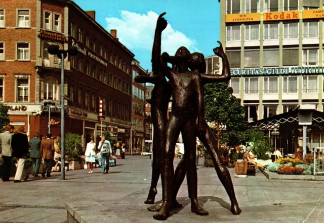 Vintage Continental Size Postcard "Klenkers" Street Scene Bad Aachen Germany
