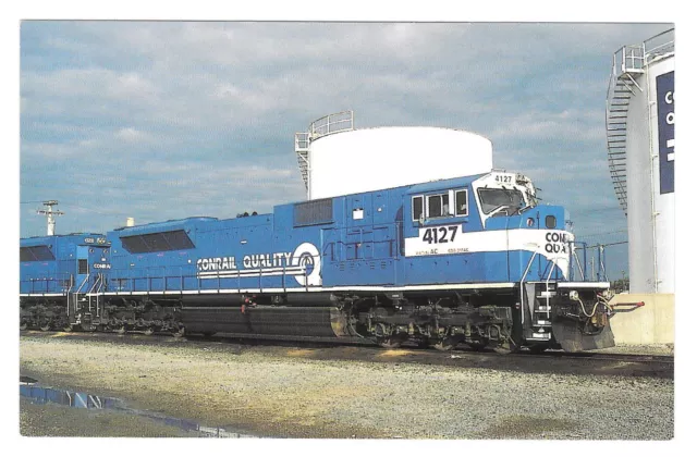 Consolidated Rail Corporation Conrail's SD80MAC 4127 Locomotive Train Postcard