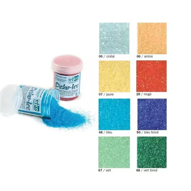 Paillettes effet cristal Deko Ice, 40 gr, coloris au choix, à éparpiller ou à co