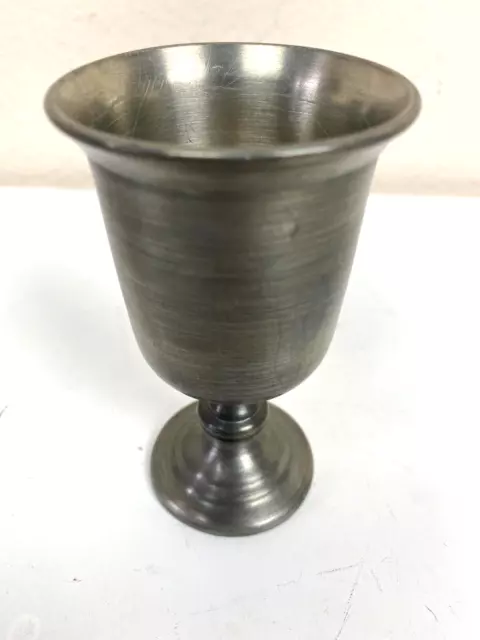 Vintage Colonial Casting Co. Mini Pewter Goblet MERIDEN CONN. Heavy 4.25" Tall