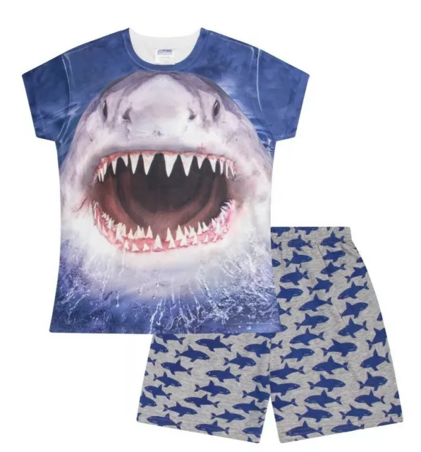 Refroidir Garçons Filles Shark 3D Short Pyjama Imprimé Pyjama 3-12 Ans