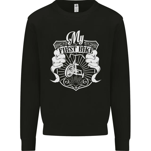 First Bike Funny Biker Motorbike Motorcycle Kids Sweatshirt Jumper