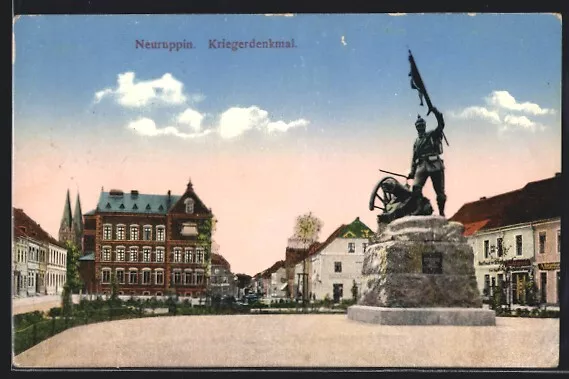 Ansichtskarte Neuruppin, Am Kriegerdenkmal 1916