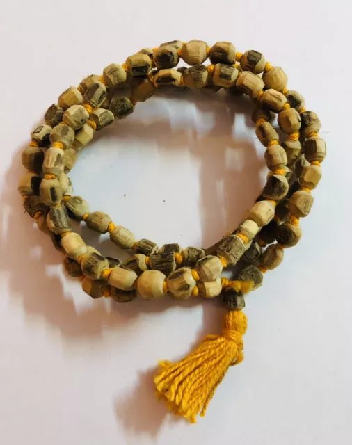 TULSI TULASI VAISHNAV ISKCON Japa Mala ROSARY 108+1 Cylindrical Tube Long Beads