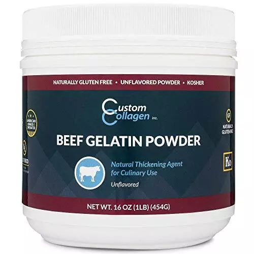 Plain Gelatin Powder - 1 lb (16oz) - Unflavored, Kosher, Pure - For Culinary Use