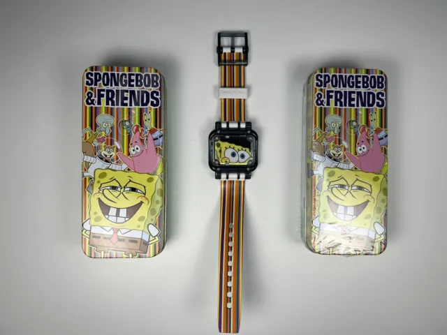 2004 Burger King Promo Viacom Sponge Bob And Friends Watch w/ Tin