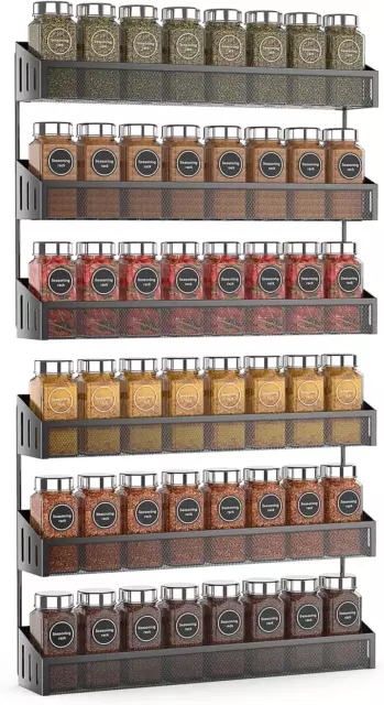 2 Pack Spice Rack Organizer 3 Tier Wall Mounted Storage Hanging Shelf Kitchen