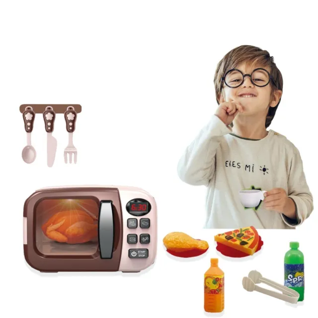 Kids Kitchen Food Play Simulation Microwave oven Pretend Play fruit toys