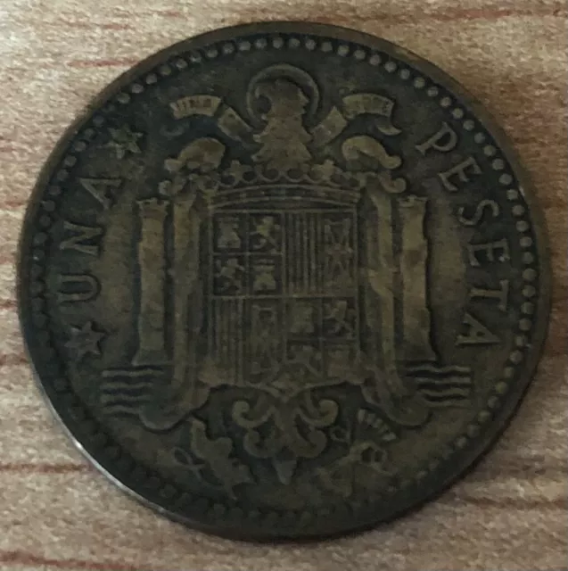 1 Peseta Franco 1947 Estrella 53 Rara Moneda