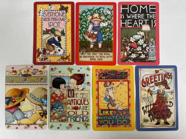 7 Children Dog Cat Cowgirl Girls Vintage Rare Retro Kids SWAP CARDS Set Bulk lot