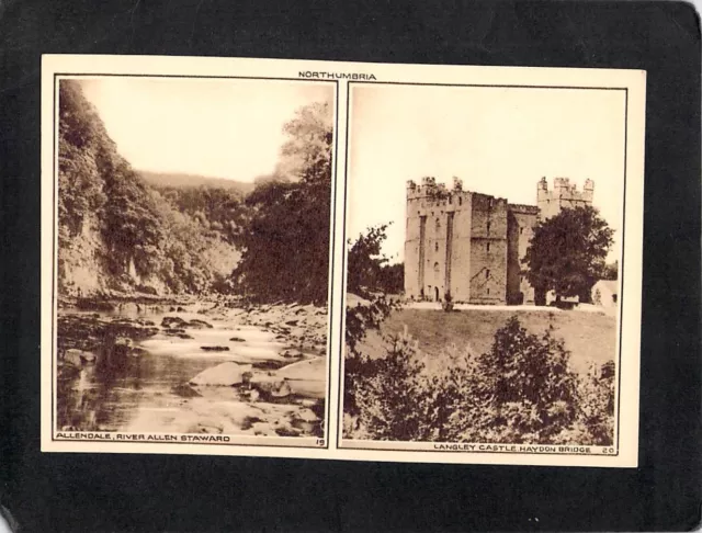 C7731 UK Allendale River Allen staward Langley Castle Photochrom vintage postcar