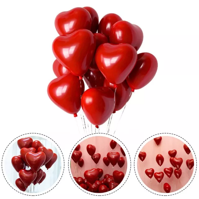 Rouge Latex Ballons Cœur Latex Neuf Rouge Forme 20PC Mariage Forme Coeur