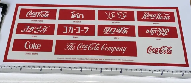 Coca Cola Company Logo 9 Languages Sticker Sheet Decals Red White