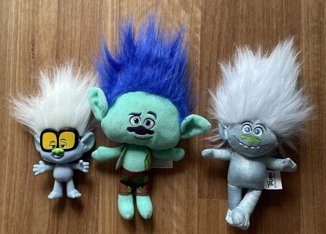 DREAMWORKS TROLLS GUY Diamond Blue Sparkly Plush Soft Toy Doll