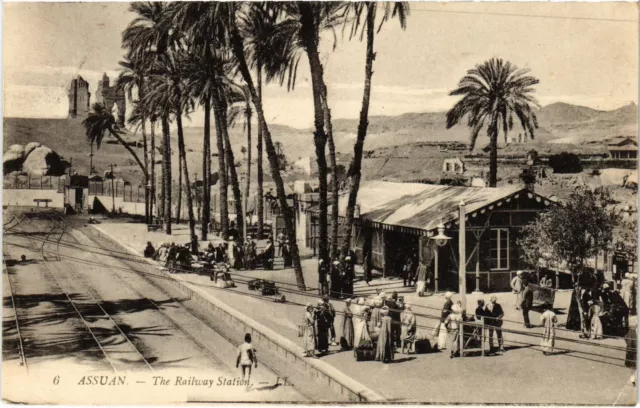 PC ASSUAN RAILWAY STATION LA GARE EGYPT (a38922)