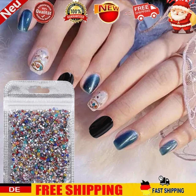 1000 Stück 3 mm Mixed Nail Art Strass wunderschöne DIY Maniküre Charms (Silber)
