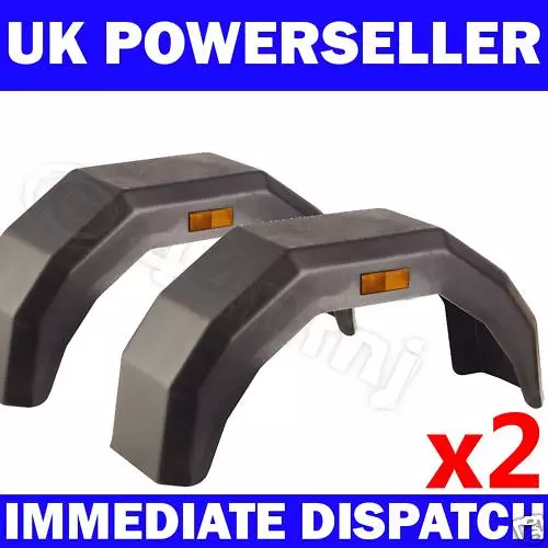 2 x Plastic Mudguard Arch Mud Guard LARGE Trailer Wheel