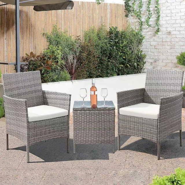 Set da giardino con divano reclinabile modulare da giardino 3 pezzi con tavolino e pouf in legno di acacia Brina