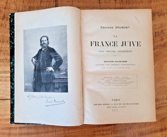 La France Juive D’Édouard Drumont – 1886 – Édition Originale 1/50 Ex. Hollande Reliure Lanscelin