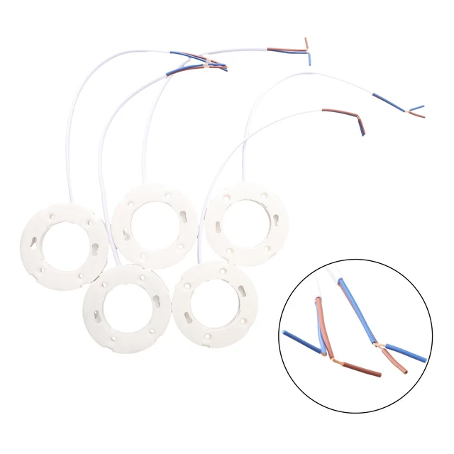 Lot De 4 Connecteurs Douille GX53 Avec Câble 11 Cm - Pour Lampes LED Placard Cuisine Blanc