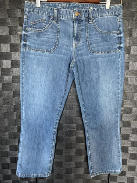 Tommy Hilfiger Womens Capri Denim Jeans Size 10 Medium Wash Blue Denim