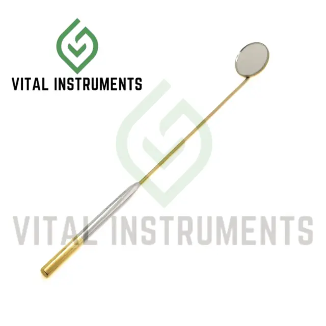 Laryngeal Mirror #8 Handle Boilable Custom-Made Gold German Dental Instrument