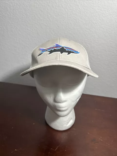 Patagonia Fitz Roy Trout Fish Snapback Trucker Hat Cap - Gray Bill