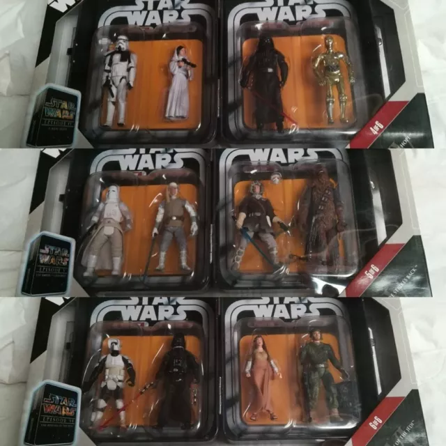 Lote de trabajo de figuras Hasbro de la colección conmemorativa de lata de Star Wars x3