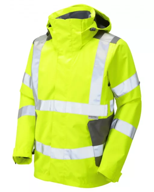 Leo Workwear Exmoor J04 Hi Vis Yellow Waterproof Jacket Class 3 Snickers Direc
