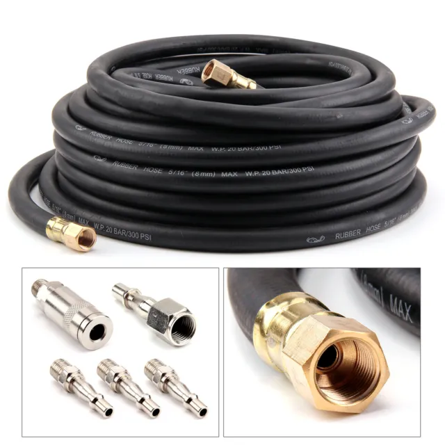 Rubber Air Compressor Hose Line 15m Metre1/4 ''BSP 9.5mm Bore Auto Heavy Duty UK