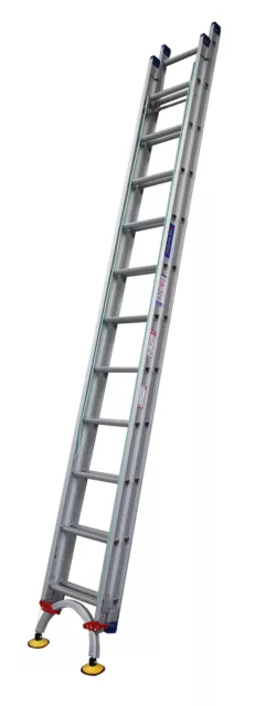 INDALEX Pro Series Aluminium Extension Ladder 26ft 4.4m-7.8m with Arc Leveler
