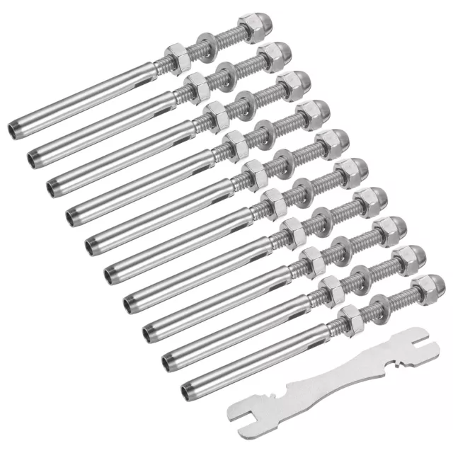 50 Pack Cable Railing Kit, 5inch Long 1/8inch Swage Threaded Stud Tensioner