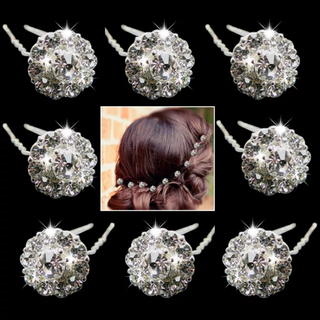 10 x spille per capelli cristallo diamantato ballo di sposa festa donna clip per capelli accessorio 2