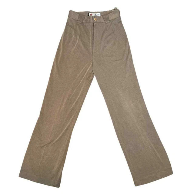 1970s Bÿiali Tan Trouser Pants - Vintage Minimalist Slacks  - Size M (Size 24)