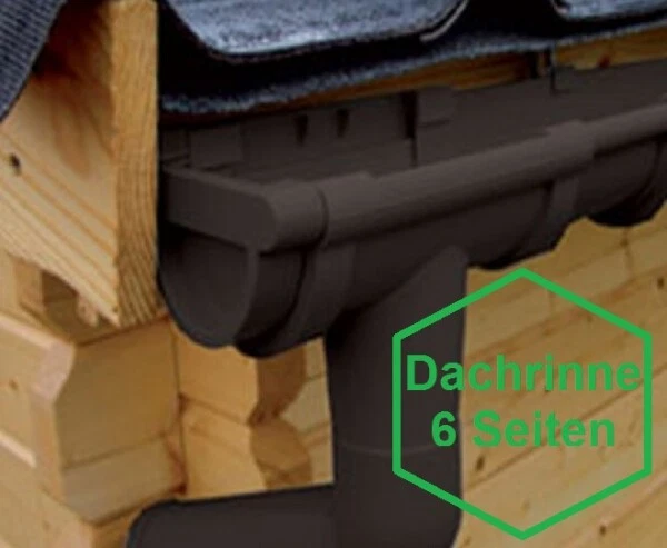 Dachrinne 6-Eck Dach-Set 6x 2,50m, 3 Farben Pavillon und Laube weiß anthrazit