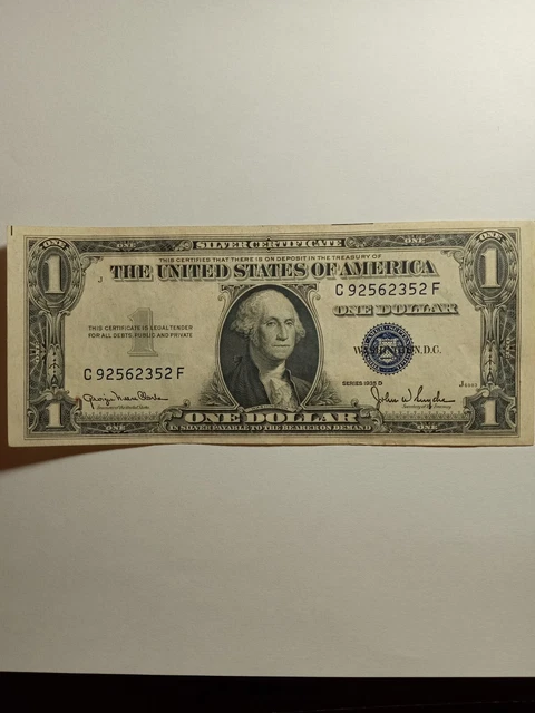 Old Money 🤑💰 1935D Series Silver Certificate Blue Seal Great Condition