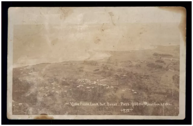 Vintage RPPC Postcard - View From Look Out Bulli Pass, NSW