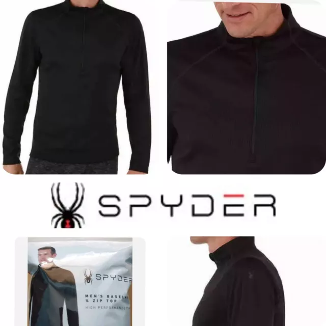 Spyder Mens High Performance Comfort  Base layer Top 1/4 Zip S- XL