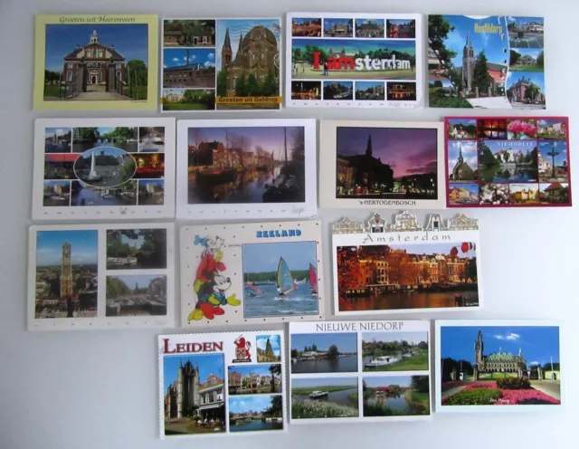 14 x Sonderformat Postkarte HOLLAND Niederlande Netherlands Postcards Lot color