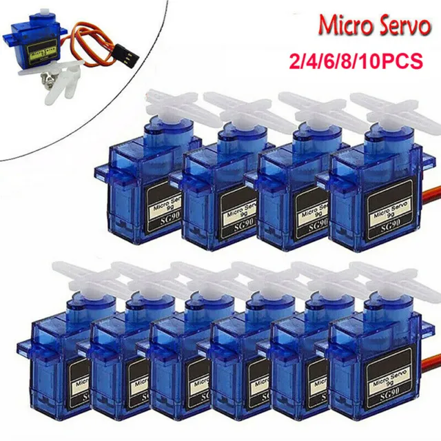 2-10PCS SG90 9G Micro Servo Motor for RC Robot Airplane Helicopter Boat Car