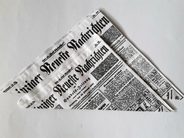 Spitztüte Zeitung, Papiertüte, Papierspitztüte, Bonbontüte für Hochzeit, Deko...
