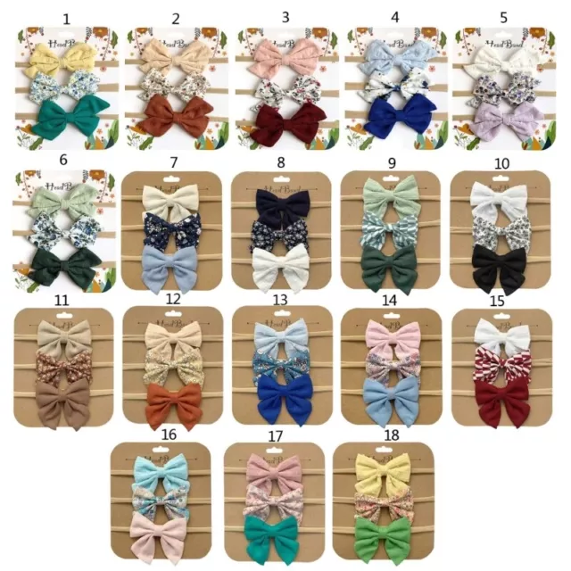 3PCS Baby Headband Cable Knit Hair Bows for Infant Baby Photo Props Headdress
