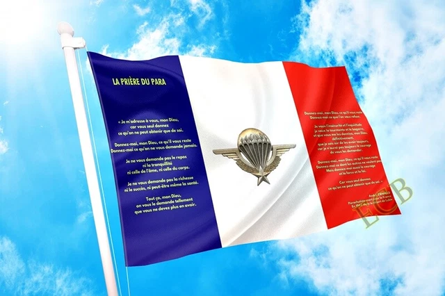 DRAPEAU LA PRIÈRE du Para - Les Paras - Armée Française - Parachutistes