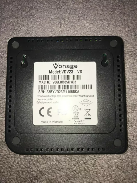 Vonage VDV23 Adaptateur VoIP Voix sur IP avec alimentation 2