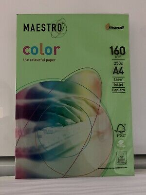 Risma cartoncino color verde forte a4 160gr 250ff monocolore 