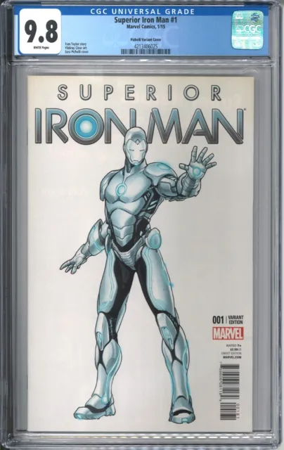 Superior Iron Man #1 CGC 9.8 NM/MT WP 2015 Marvel Comics Pichelli Variant Cover