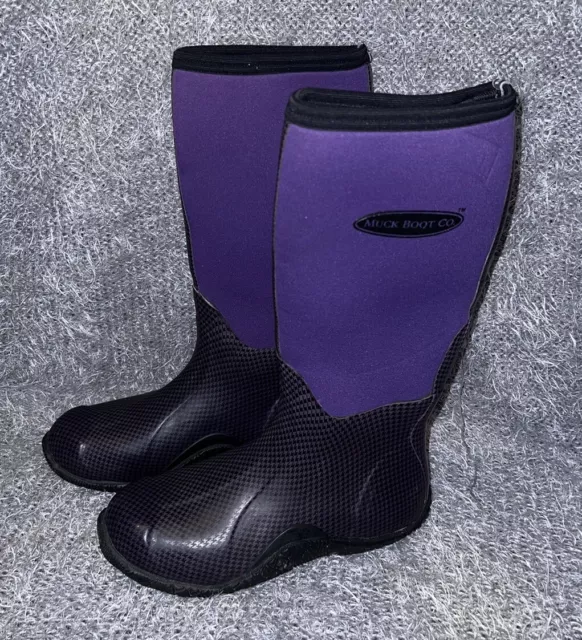 THE ORIGINAL MUCK BOOT COMPANY Purple Rubber Neoprene Boots Size 6 Uk 2