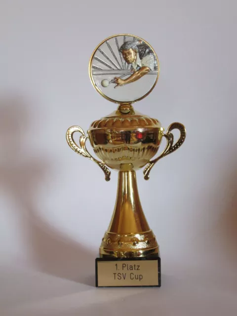 Billard-Pokal mit Resin-Emblem und mit Ihrer Wunschgravur