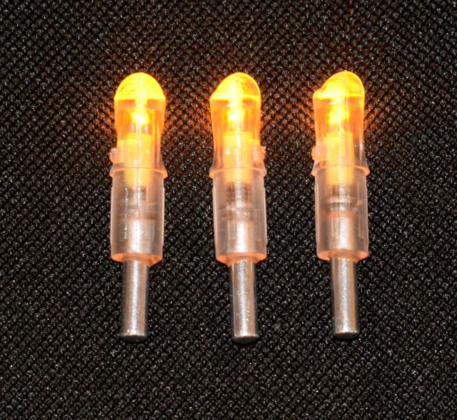 3 Yellow Crossbow Lighted Half Moon Nocks Carbon Arrow .303 Press Fit 7.6mm