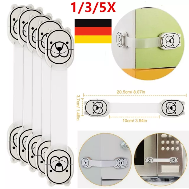 1/3/5Stk Kinder Sicherung Schrank Schubladen Tür Schrank Schloss Baby Schutz NEU